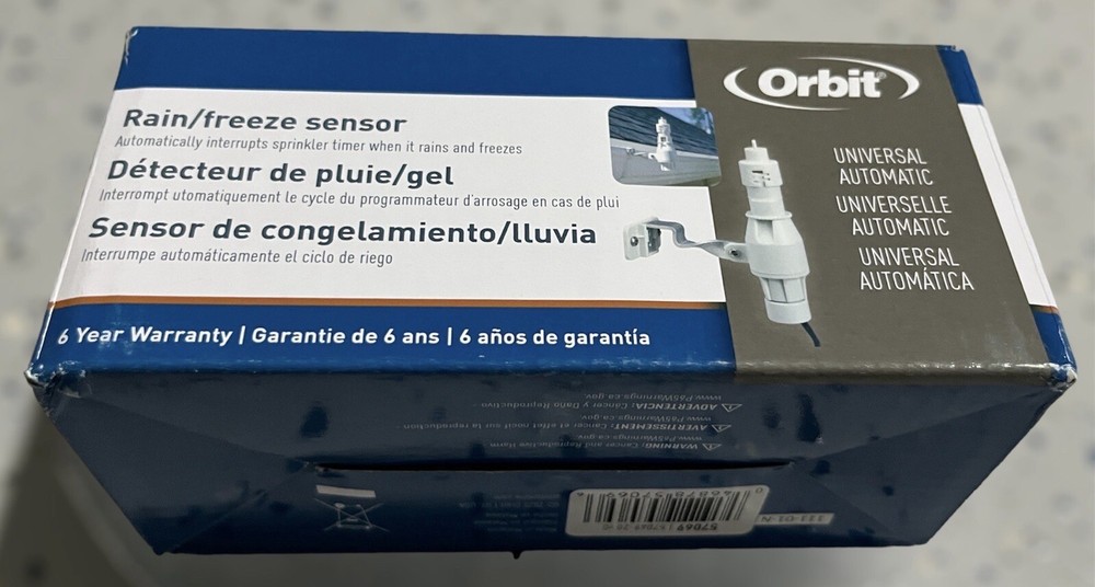 Orbit Sprinkler System Freeze and Rain Sensor 57069N