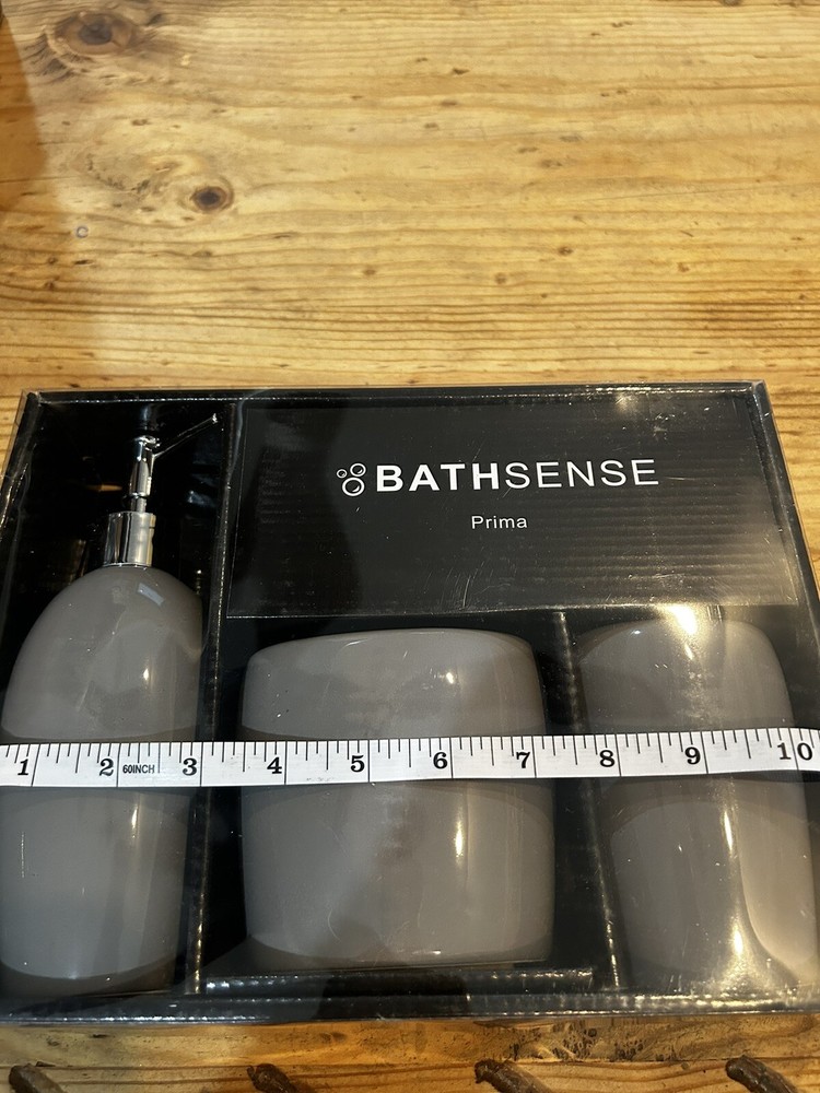 Bathsense Prima Bathroom Set 3 Pieces Bathroom Essentials Slate Gray