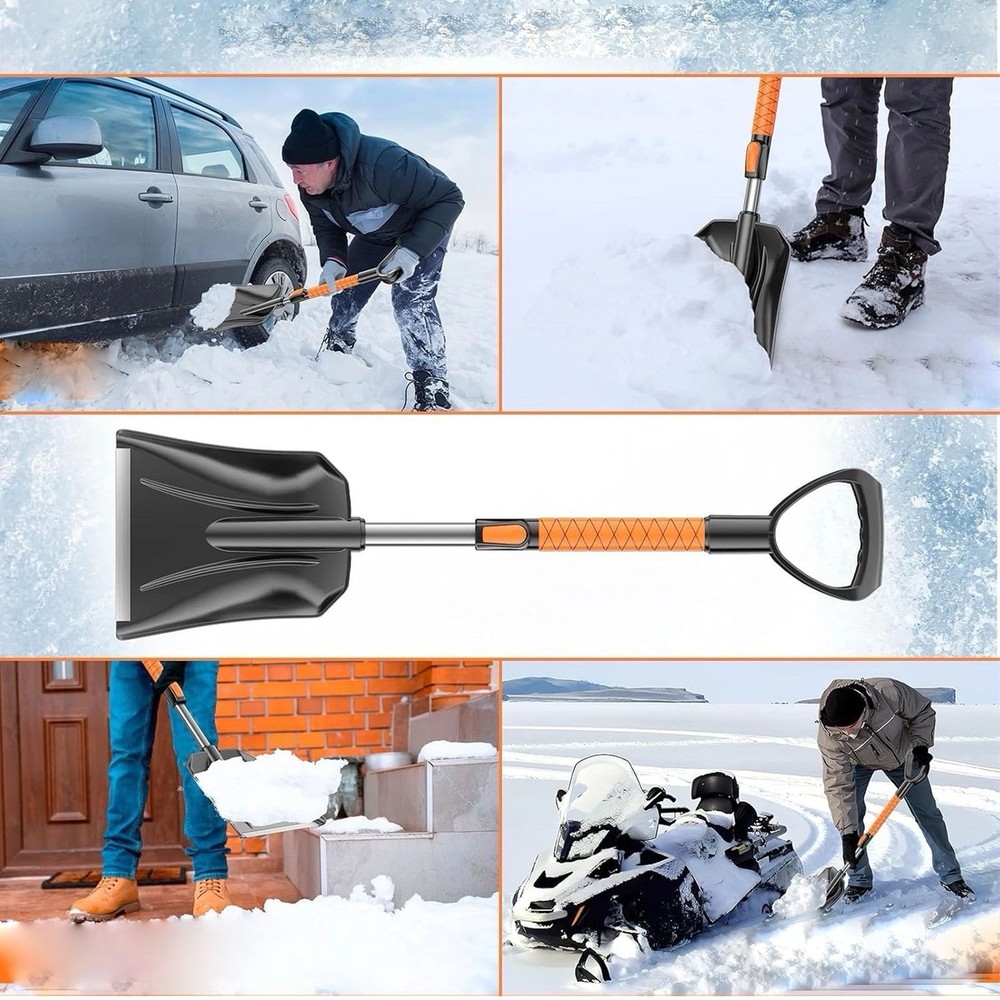 4 In 1 Extendable Snow Brush Ice Scraper For Car Windshield