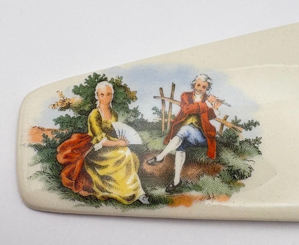 Vintage Wedding Cake Server With Romantic Scene Baroque Style Ceramic