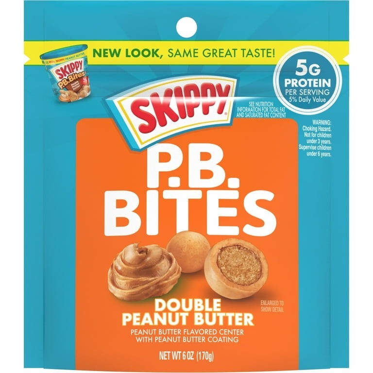 Skippy PB Bites Double Peanut Butter Snack, 6oz