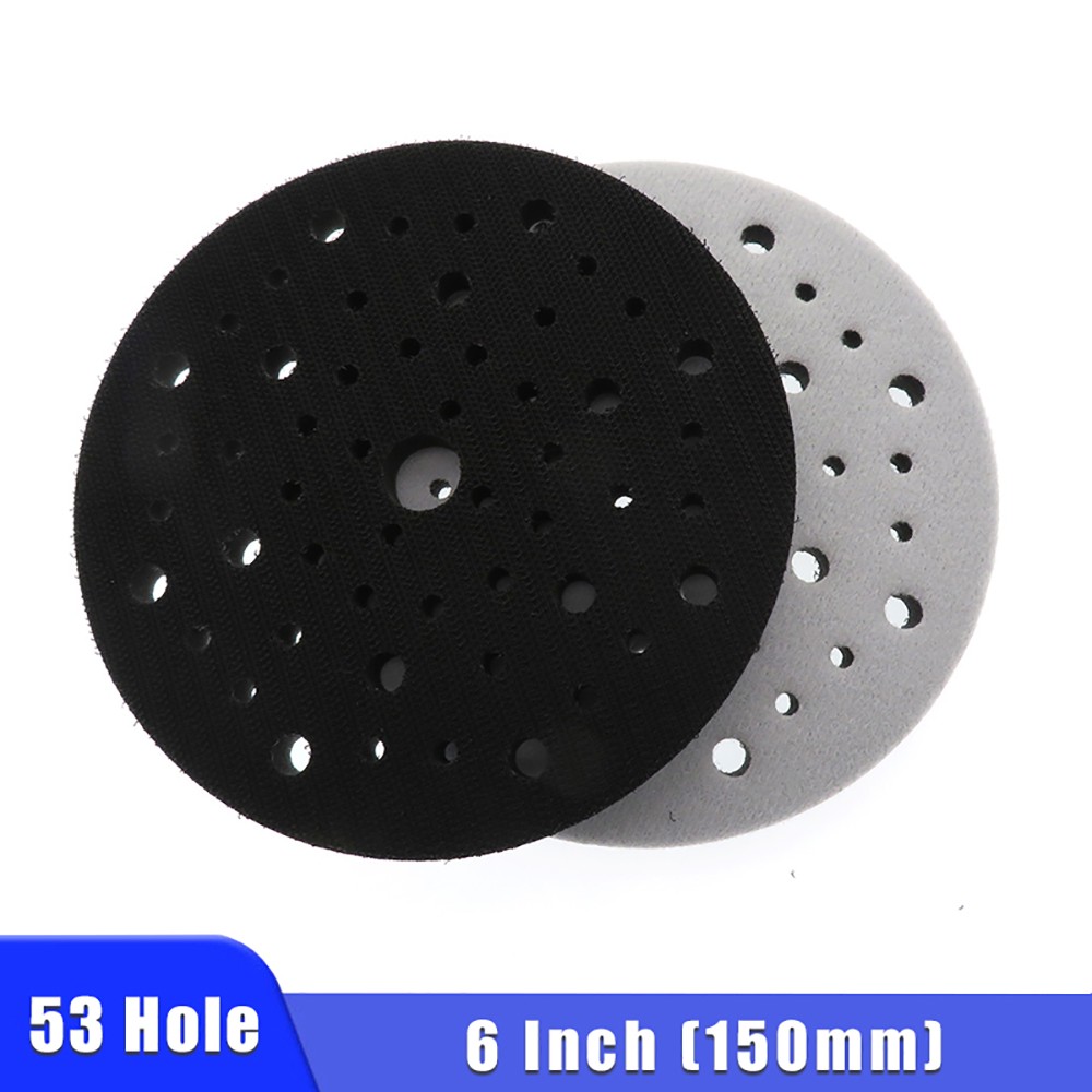 6 Inch 53 Hole Soft Foam Cushion Sponge Interface Buffer Pad For Sanding Pads