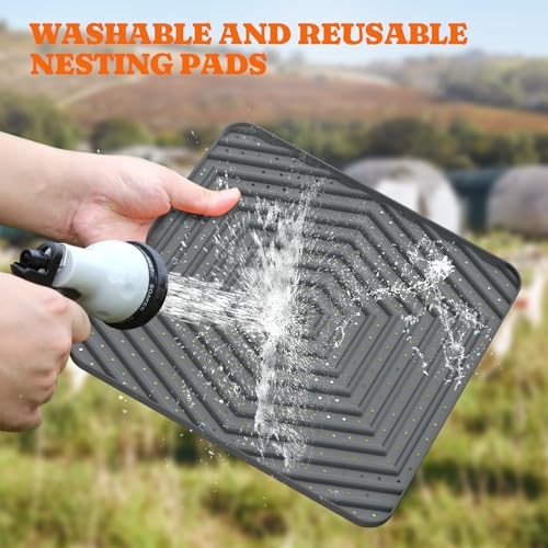 Chicken Nesting Box Liners: Washable Nesting Pads for Laying Grey - 10Pack