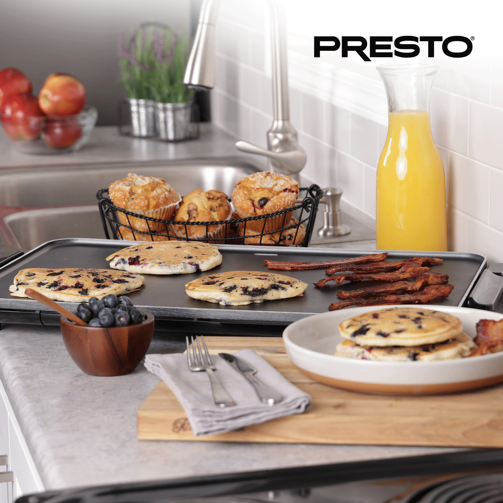 Presto 22" Slimline Griddle with Removable Handles and Ceramic Nonstick Surface