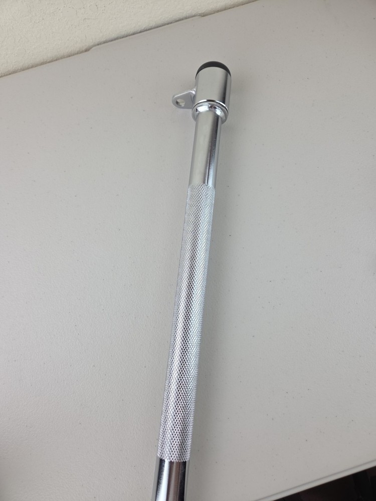 48" Straight Curl Lat Pull Down Bar with Revolving 2 Hook For Dual Pull Trainer