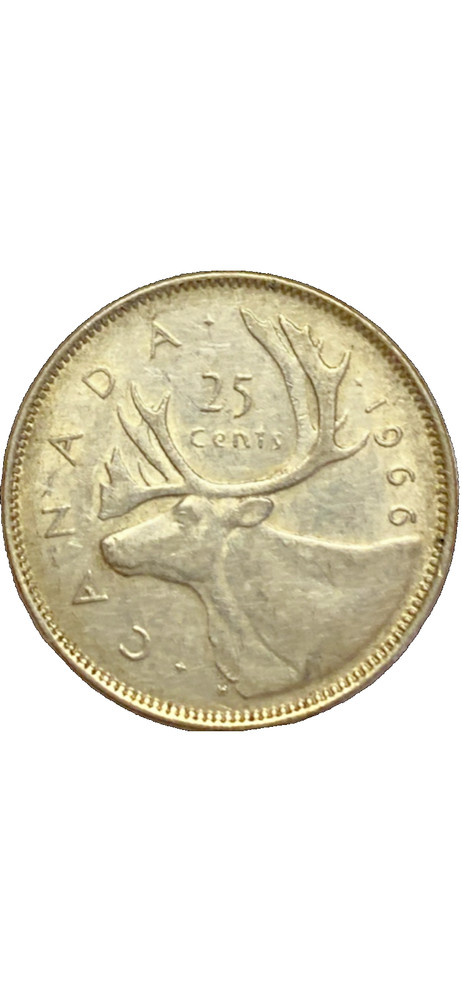 1966 Canada 25 Cents Silver Coin