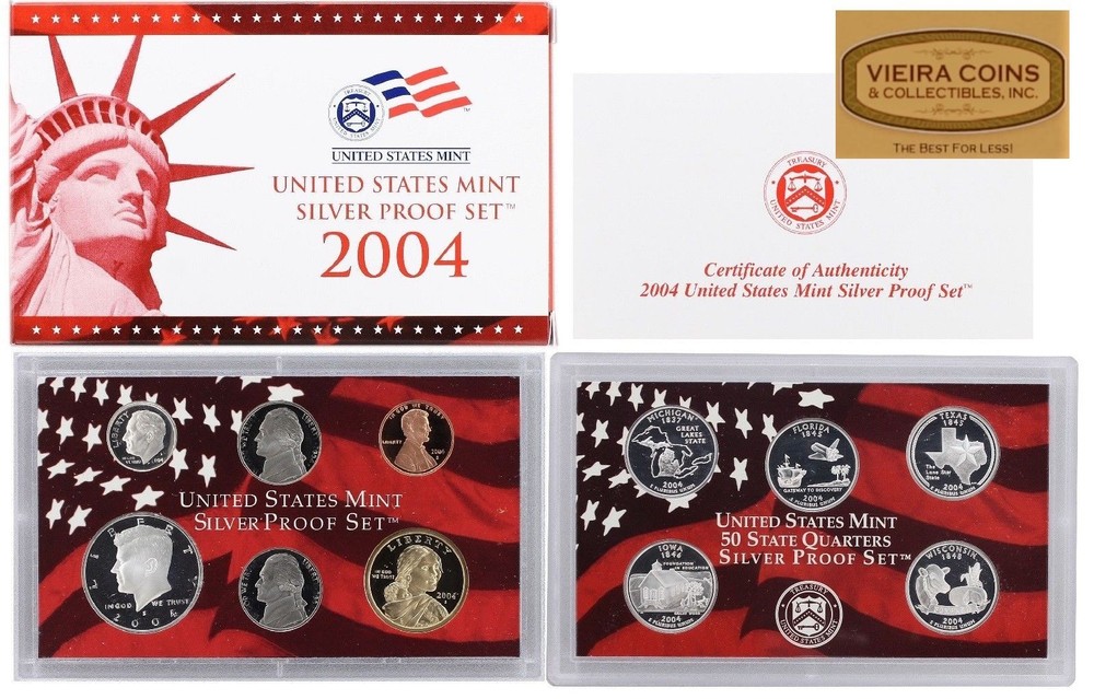 2004 Silver Proof Set, Box and COA - #C04