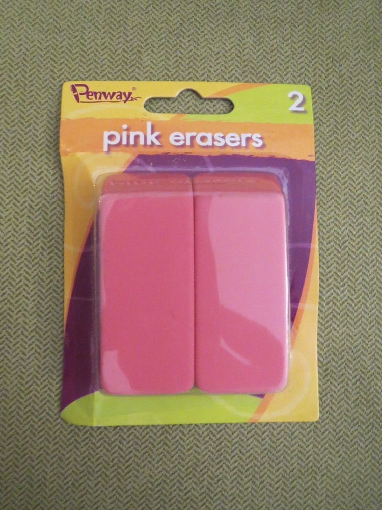 Penway Pink Wedge Erasers - Pack of 2