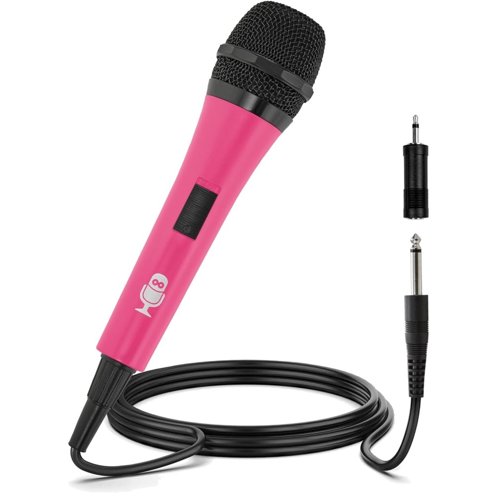 Wired Pink Karaoke Microphone - Unidirectional Dynamic for Stunning Performances
