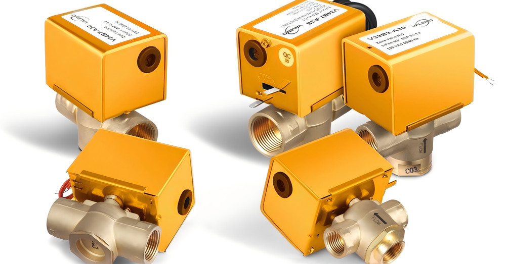Valemo Motorized Zone Valves, 3-Way, 1/2"/3/4"/1", NPT, 24 VAC, End Switch.