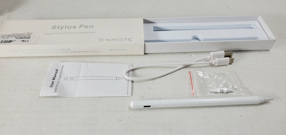 Stylus Pen Superfine Nib Active Capactive White A6 NEW