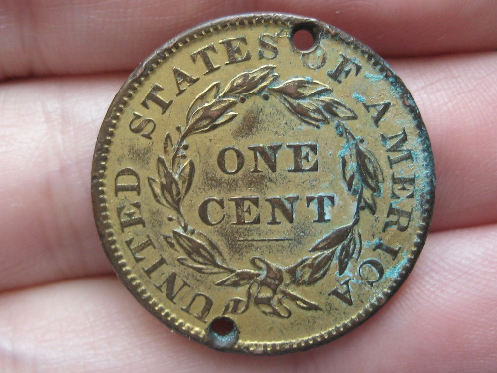 1837 Matron Head Modified Large Cent- Plain Cord, Medium Letters, XF Detail