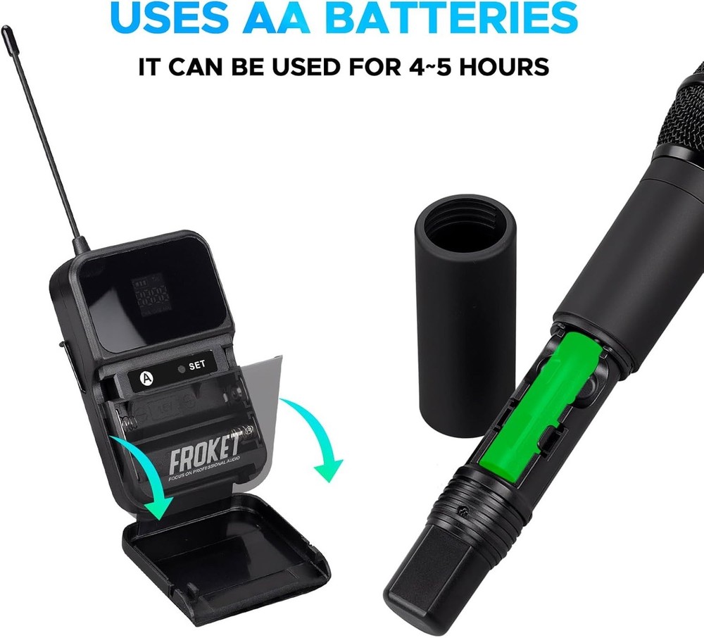 Handheld Wireless Microphone System - 260ft Range