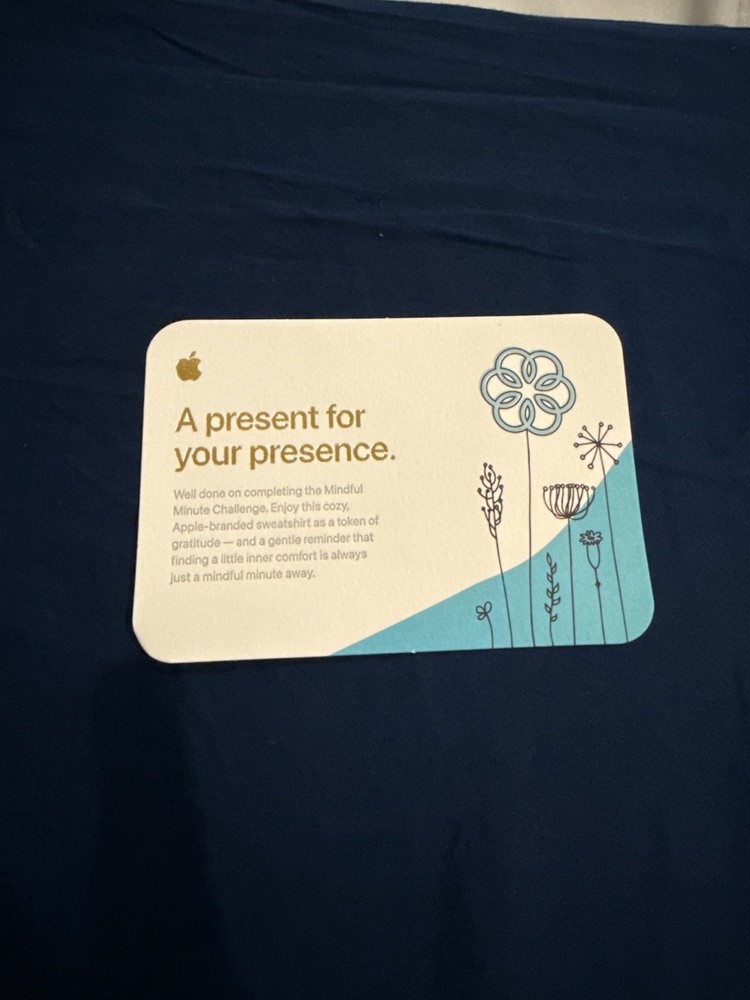 Apple Mindful Minute Challenge Well Done Card (Gold Text)