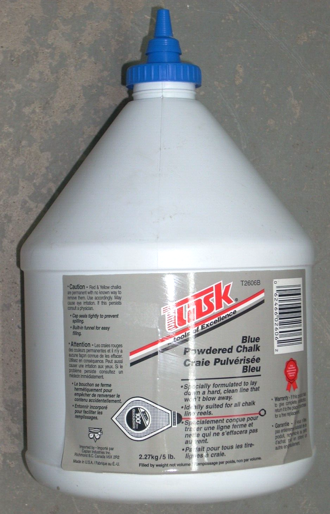 Task T2606B Blue Powered Line Chalk Straigtht Line Marking Chalk 5 lb