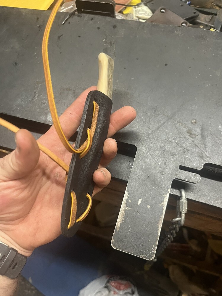 one time use 100% bone tool knife And Sheath With Zero Metal In It