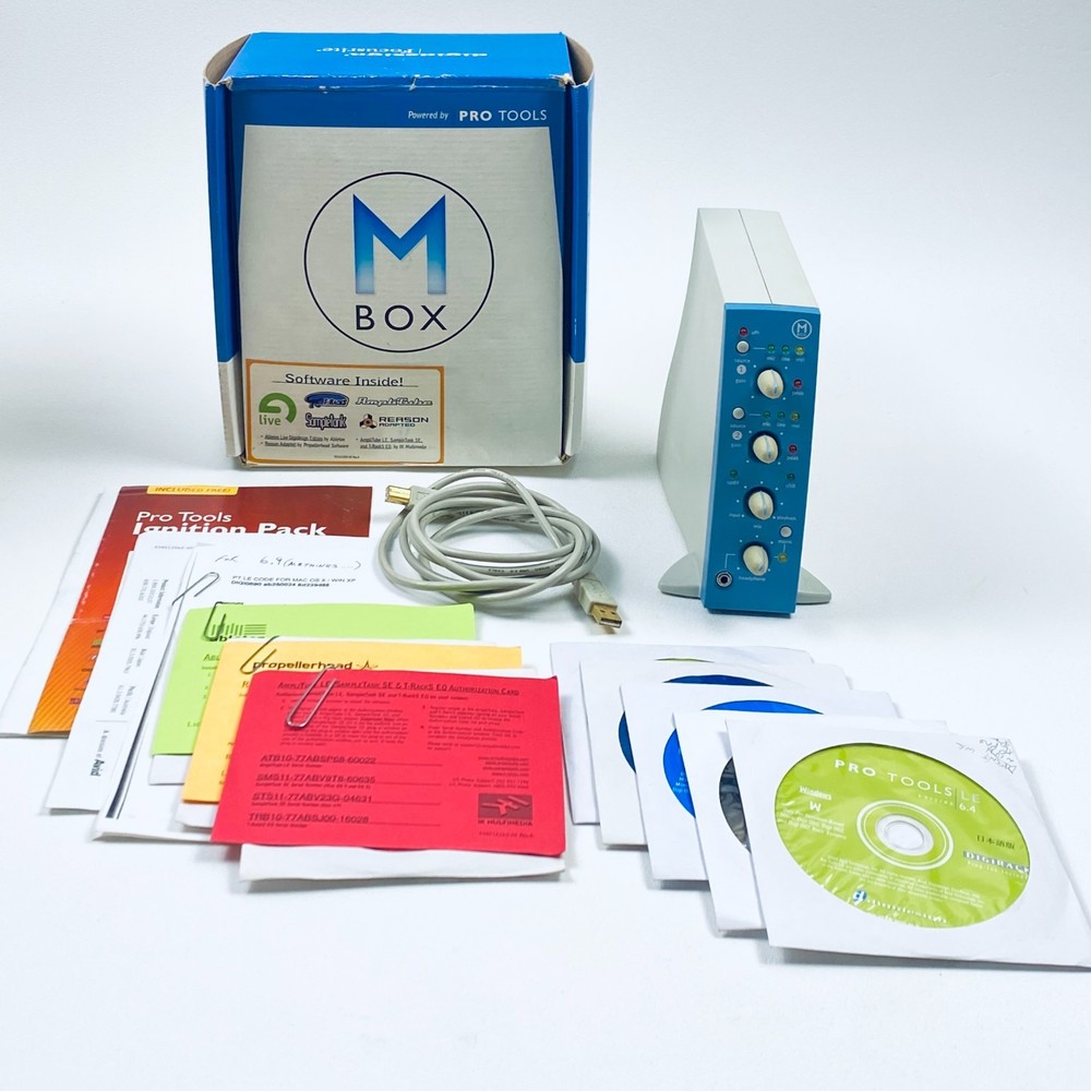 Digidesign M BOX Pro Tools Audio Interface w/ Box Original Software UNTESTED