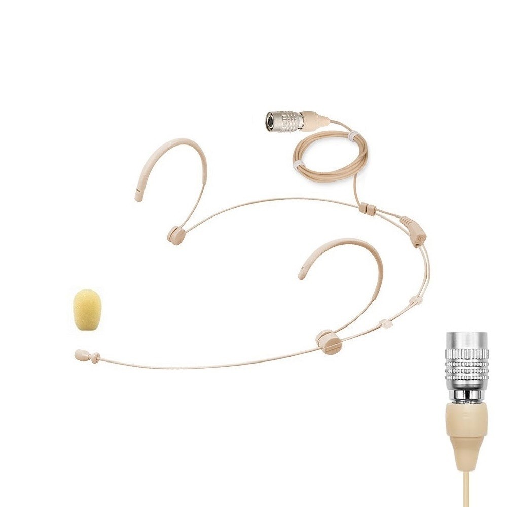 Beige Headset Microphone fits Audio-Technica Wireless Bodypack Transmitter