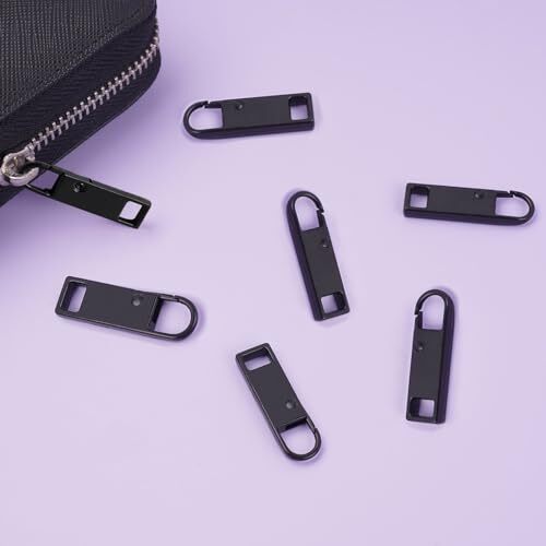 Deoward Zipper Pull Replacement Metal Zipper Handle Black Zipper Pulls Cord