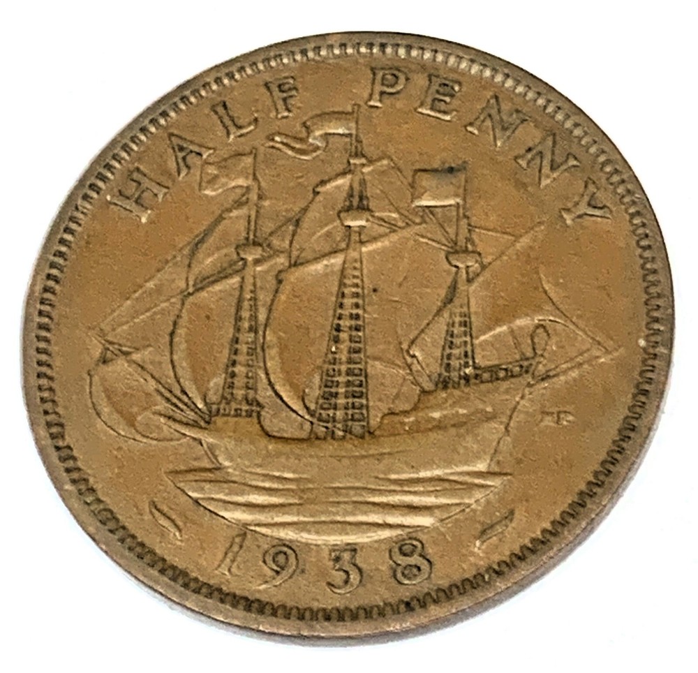 # C9471    GREAT BRITAIN     COIN,     HALF  PENNY    1938