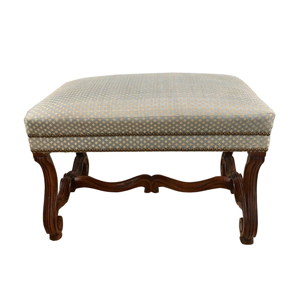 19th C. Baroque Style Walnut Small Bench or Stool