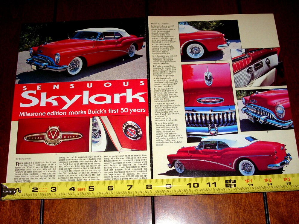 1953 BUICK SKYLARK ORIGINAL 1992 ARTICLE