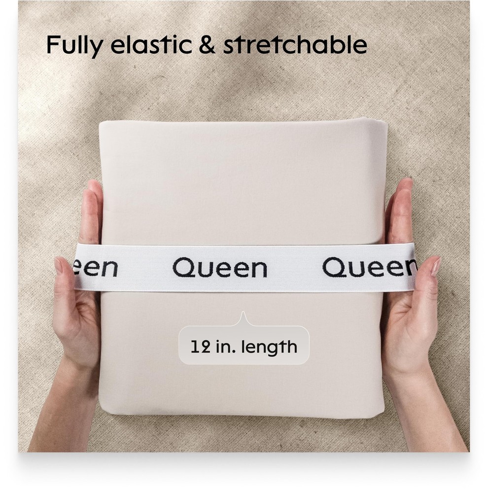 Queen Bedding Storage Bands, 4 Pack Elastic Label Organizers