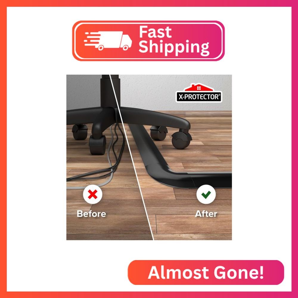 Corners for Floor Cord Covers by X-Protector - 4 PCS - Silicone Material - Black