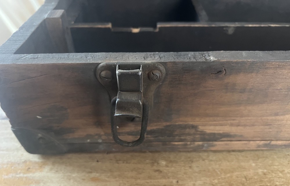 Unique Antique Handmade Solid Wood Utility Tool Box - 30”x11”x6”
