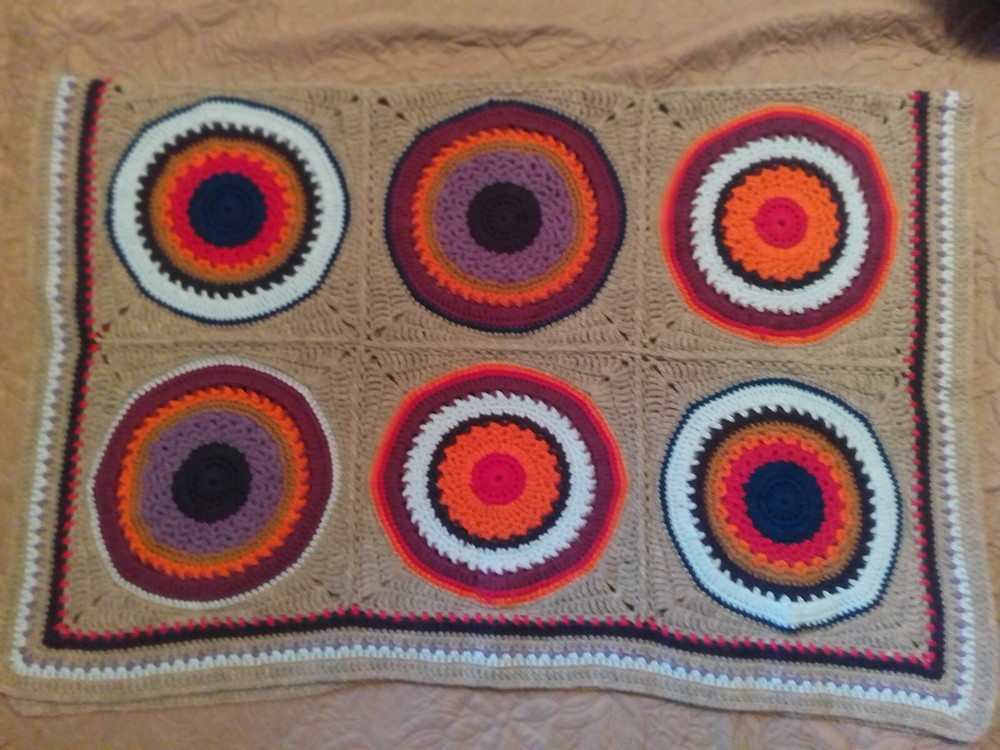 Handmade Crochet Throw Lap Blanket 60" x 44”