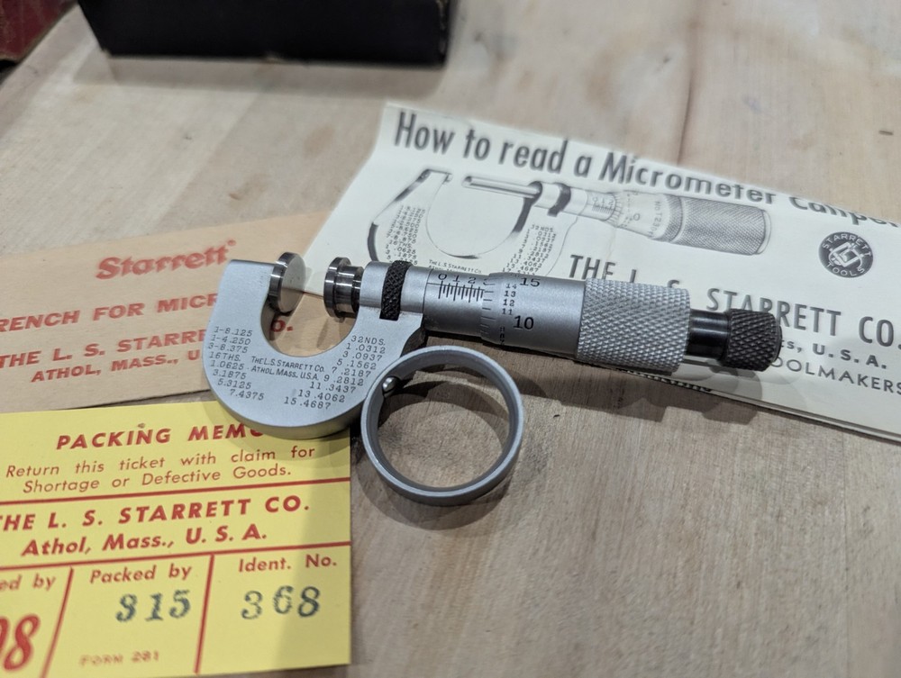 Starrett No.223RL Paper Micrometer