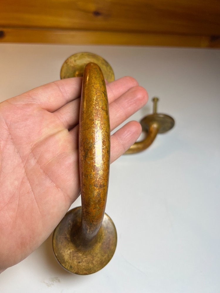 Large Heavy Duty Antique Brass Bronze Dummy Door Pull Pulls Handle Handles Set
