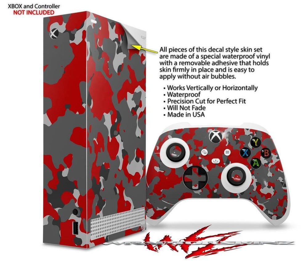 Skins XBOX Series S Console Controller Old School Camouflage Camo Red