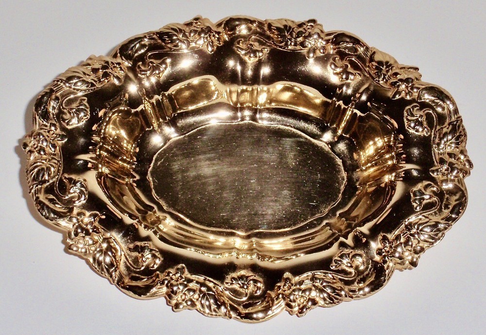 24kt Gold Plated Bon Bon Candy Dish Superb!
