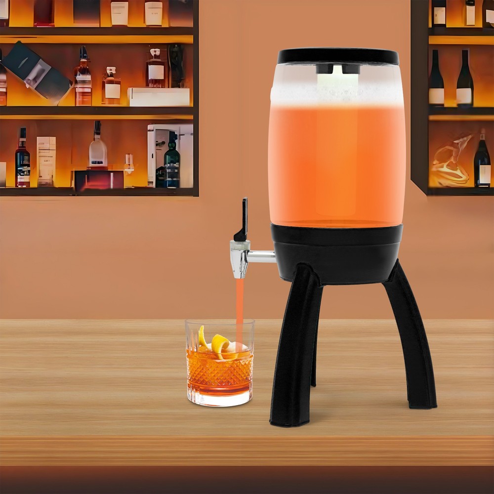 Modern 3L Beer Dispenser Tabletop beer barrel black for bars, restaurants, party