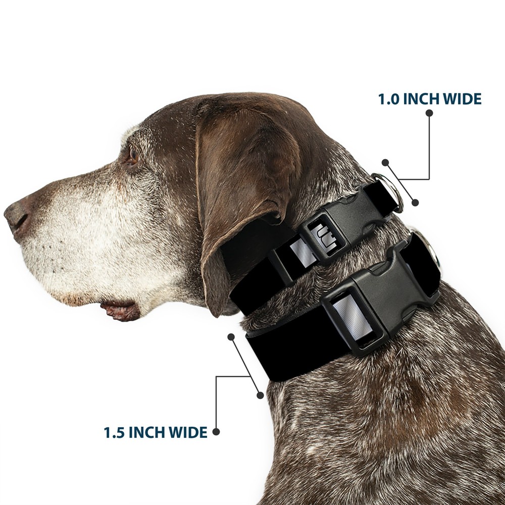 Plastic Clip Collar H2 Black/Silver Logo REPEAT Large 15-24"
