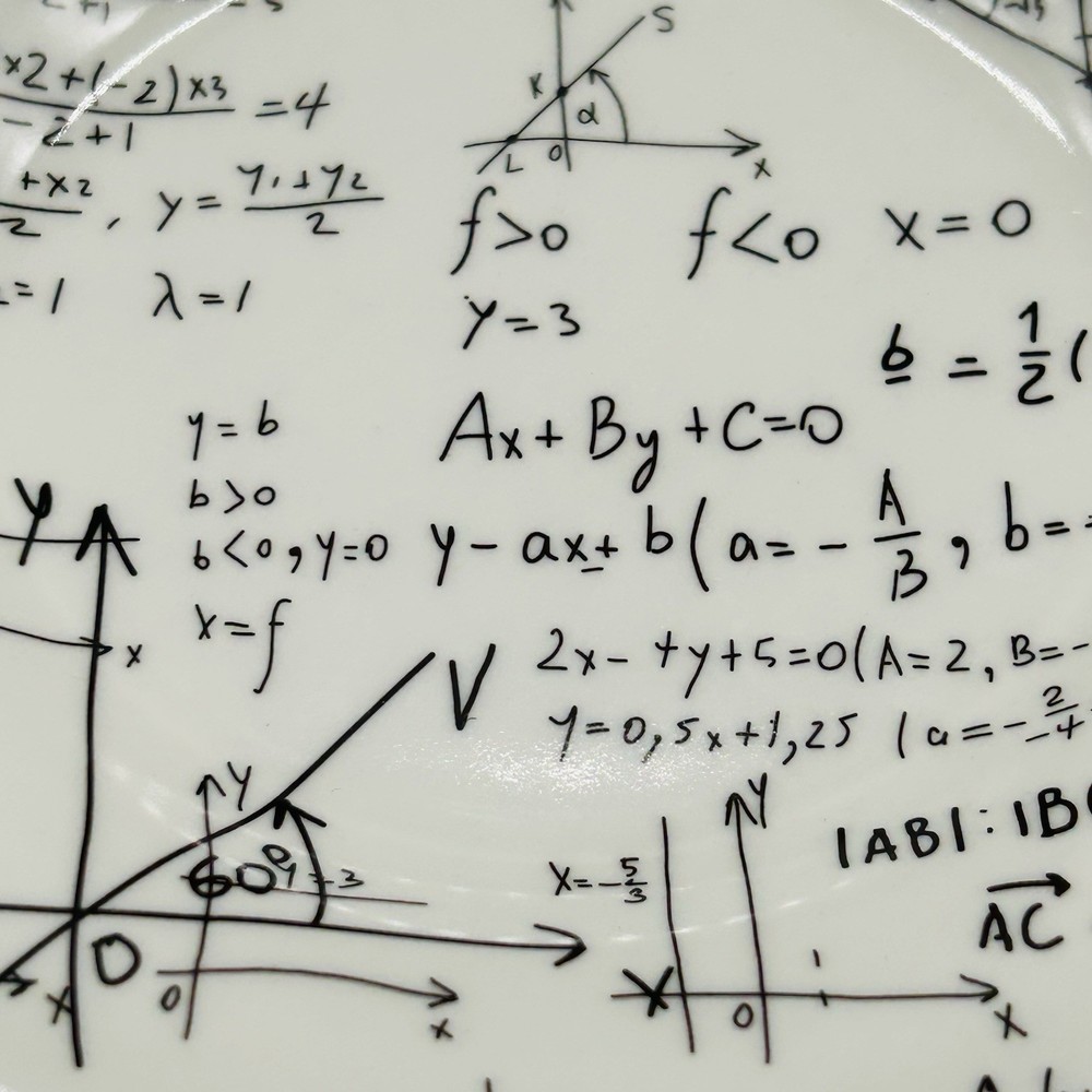Set Of 4 Algebra Math Melamine Side Plates 6”