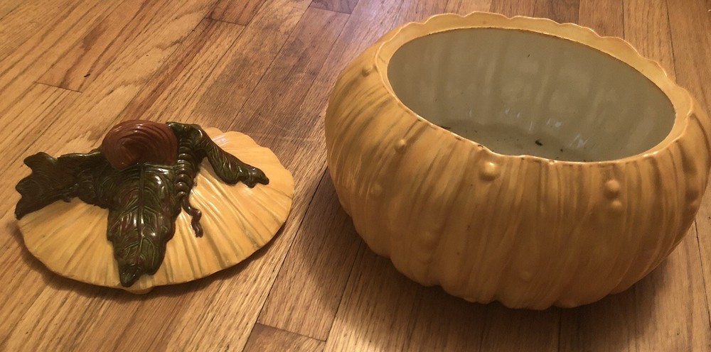 ceramic pumpkin vintage mayco
