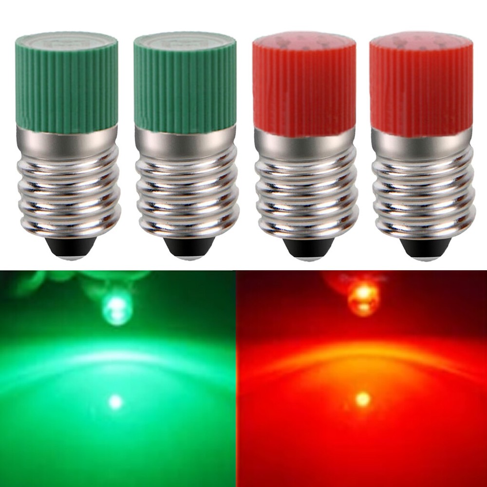 4Pcs Red + 4Pcs Green Screw Base LED Bulbs For American Flyer Switch Controller