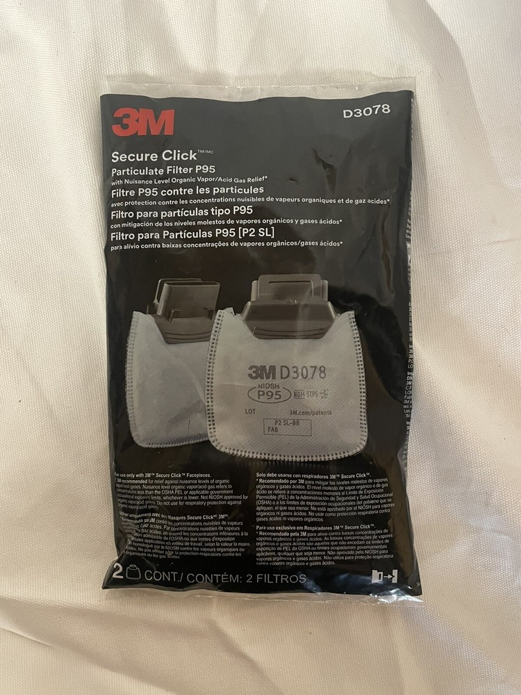 3M D3078 Secure Click Particulate Filter P95 (2 pack) 01/2024