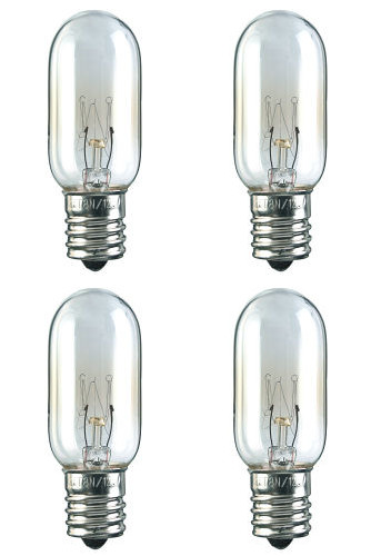 Four Bulbs 40T8N Clear 40 Watt 130 Volt E17 Intermediate Base 40W Microwave etc