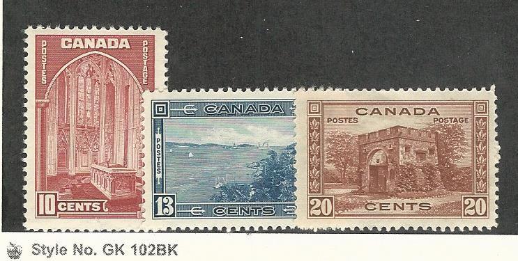 Canada, Postage Stamp, #241-243 Mint LH, 1938