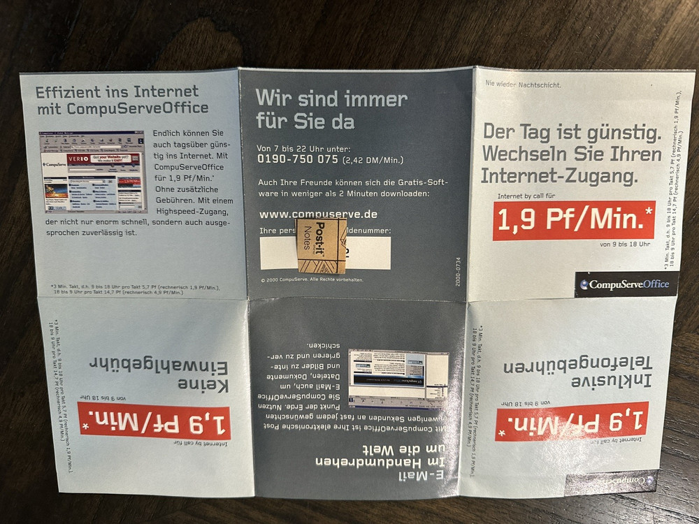 CompuServe 2000 GERMAN LANGUAGE PC Internet Software Vintage