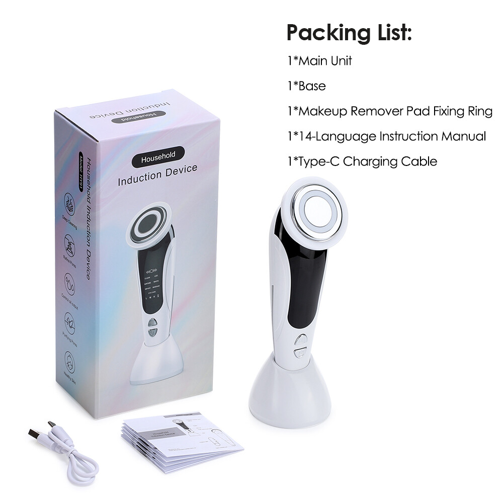 Multifunctional EMS Face Massager w/LED Light Therapy,Hot Compress Microcurrent