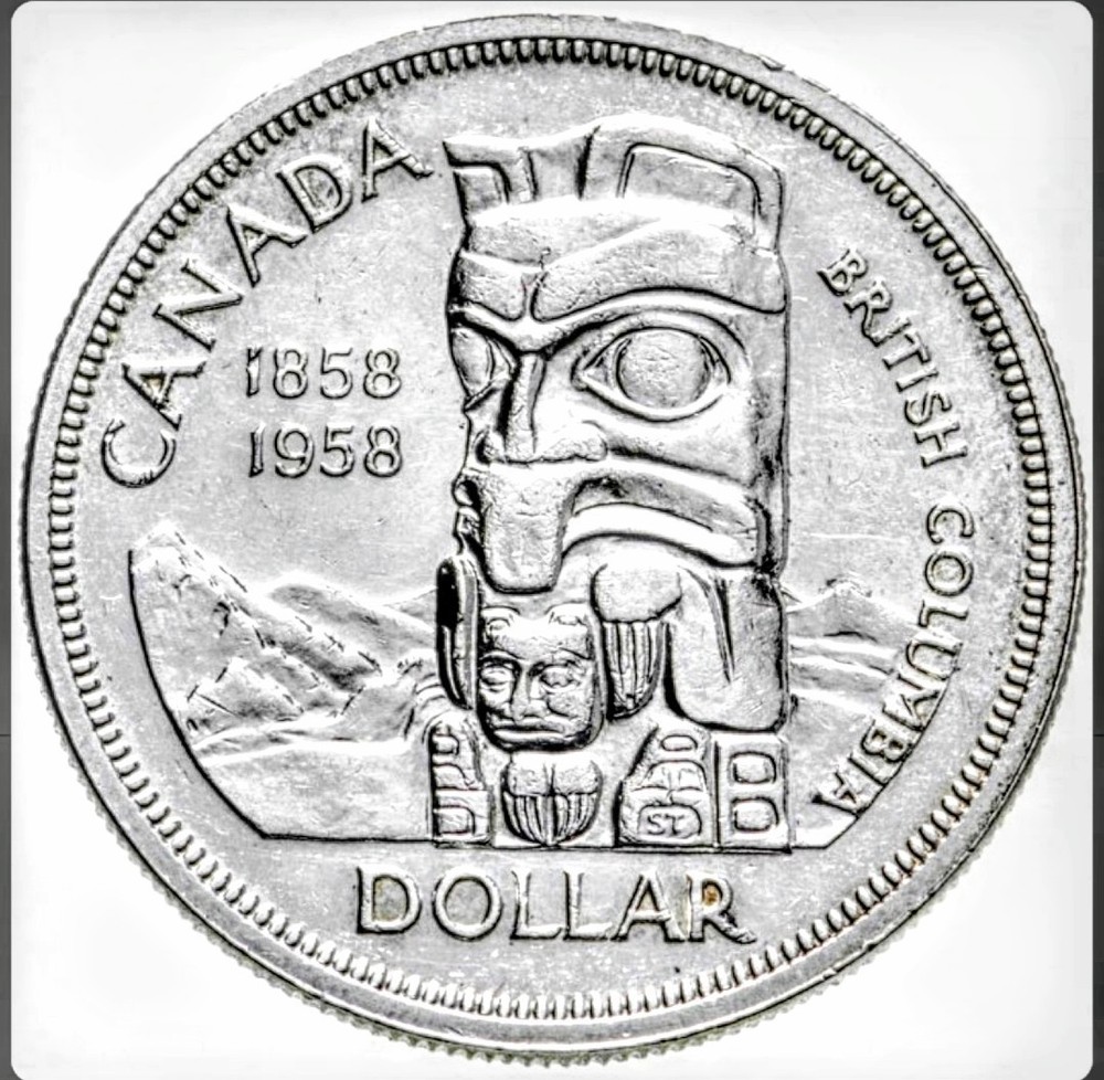 Canada 🇨🇦 Silver Dollar Totem Pole 1958 Uncirculated