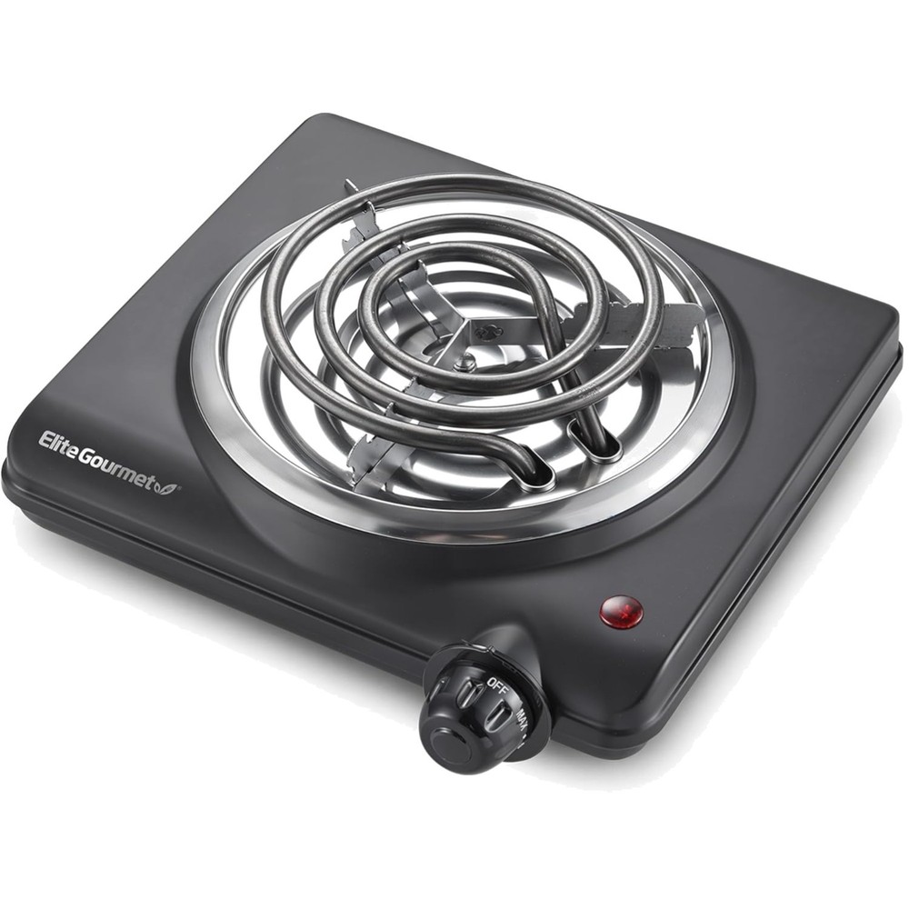 Countertop Single Coiled Burner Electric Hot Plate, Temperature Control, Indi...