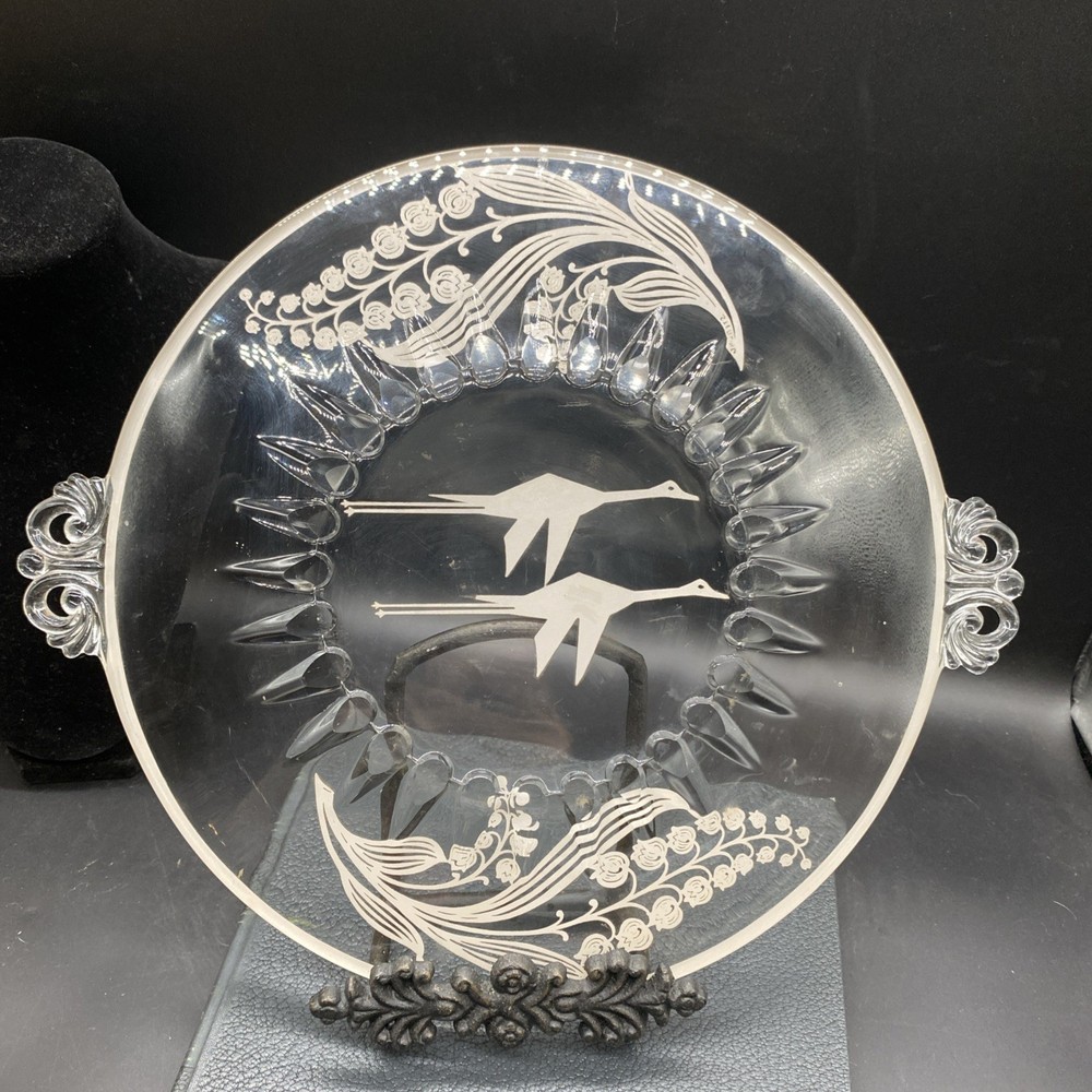 Vintage Sterling Silver Plate Cranes