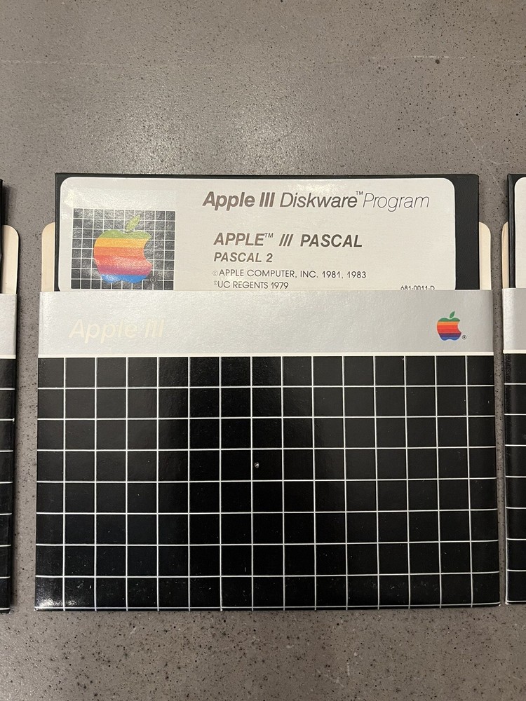 Apple III Pascal Software - Diskware Program - 5.25” Floppy - Set of 3 Disks