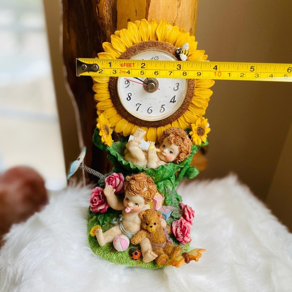 Decorative Baby Figurine Sunflower Clock