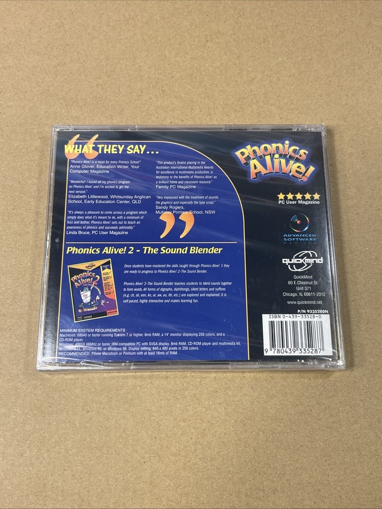 Phonics Alive Scholastic PC Win/Mac Educational Game Scholastic Sealed